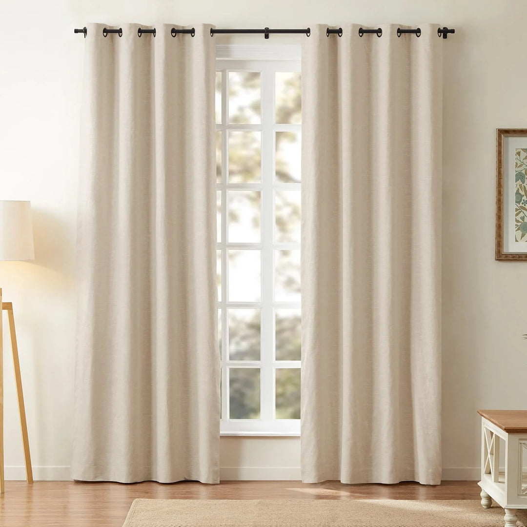 Jenna Linen Curtains & Drapes Grommet