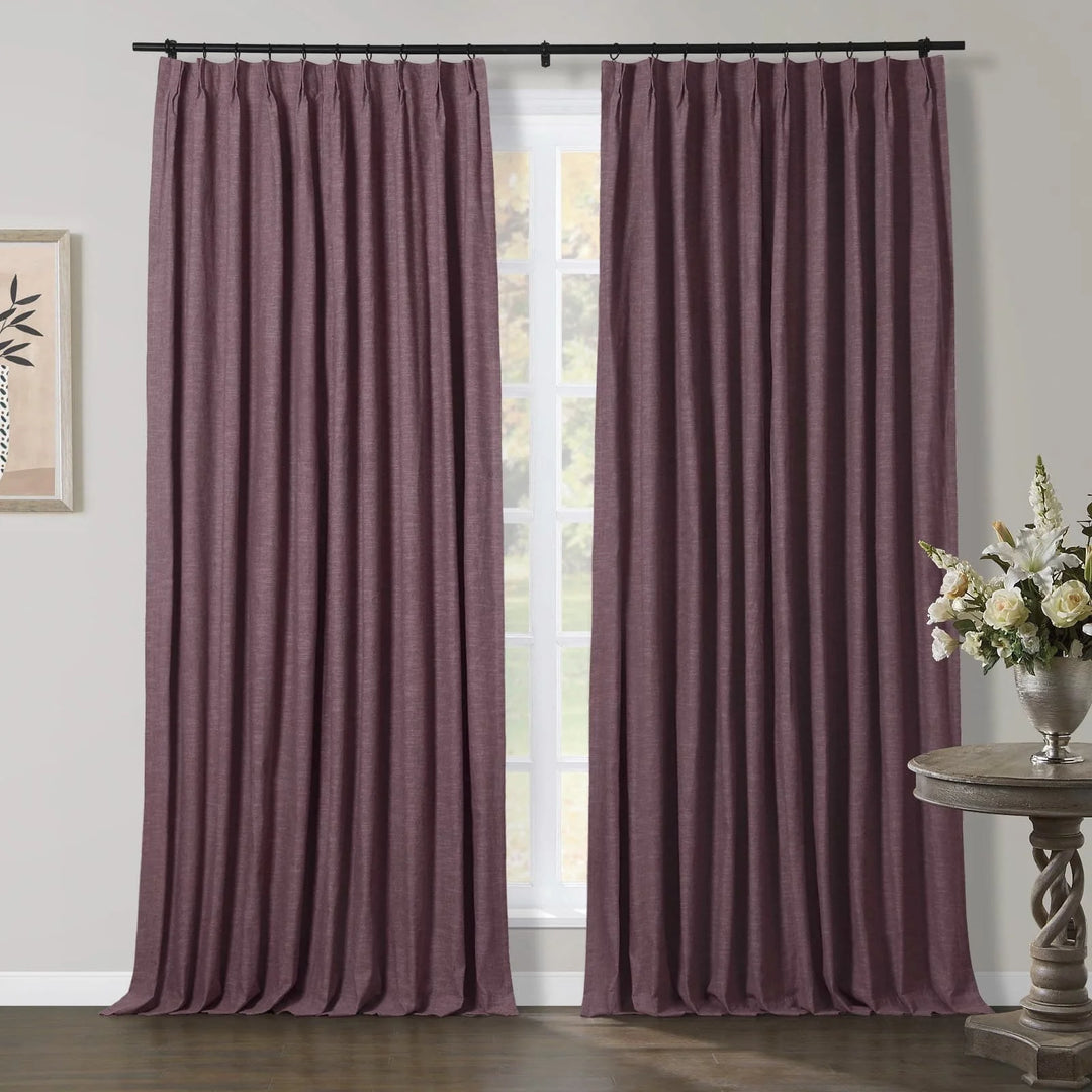 Jenna Linen Curtains & Drapes Pleated