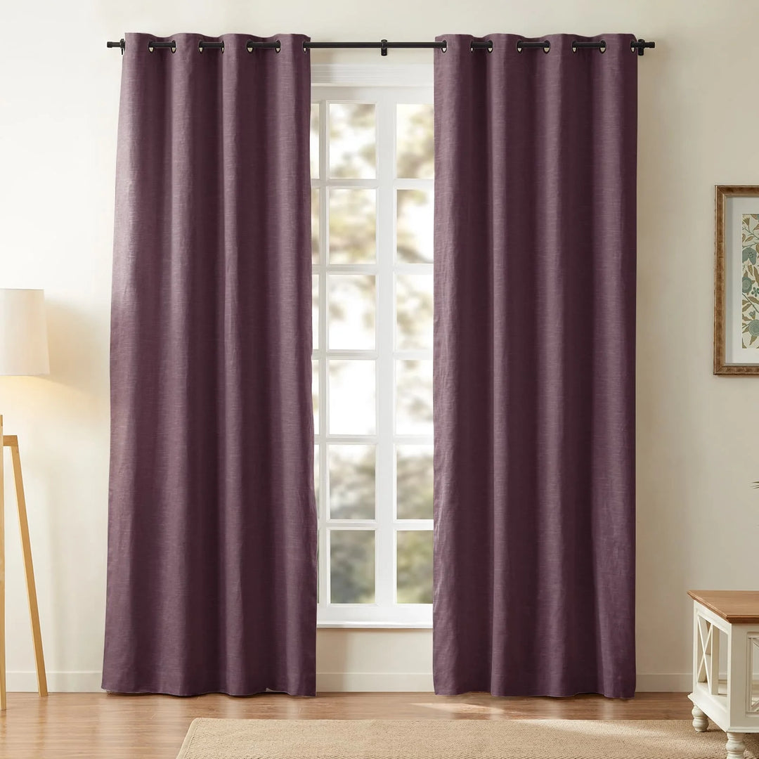 Jenna Linen Curtains & Drapes Grommet