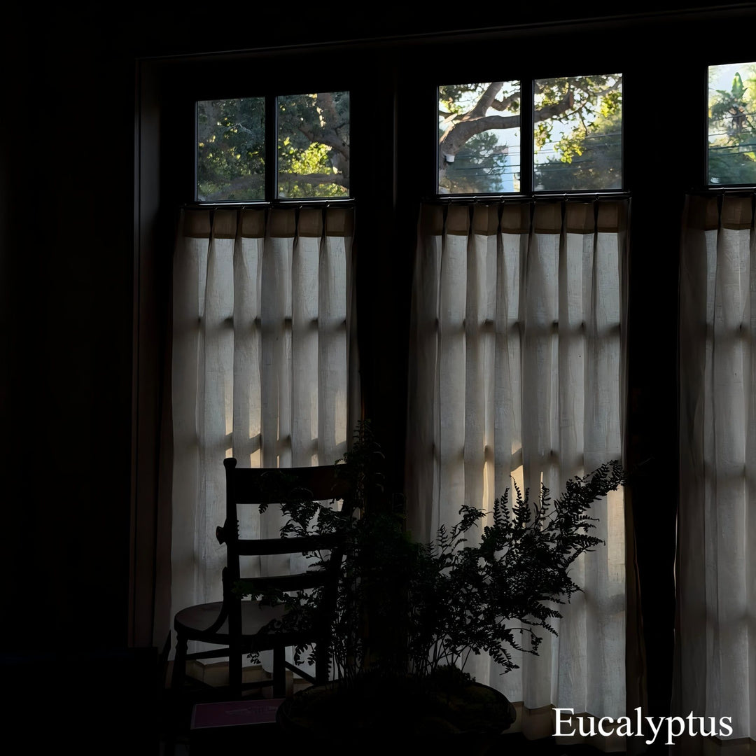 100% Belgian Flax Linen Curtains & Drapes Pleated