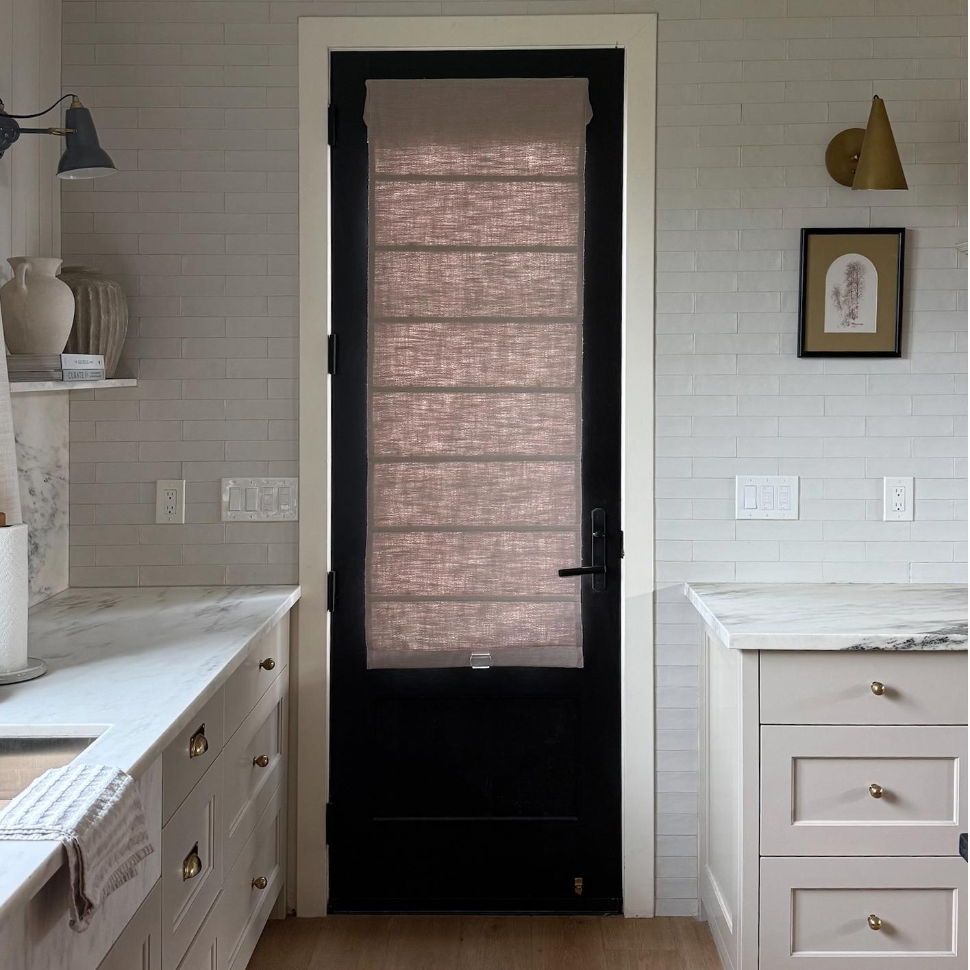 Lily Linen Roman Shades & Blinds for French Door