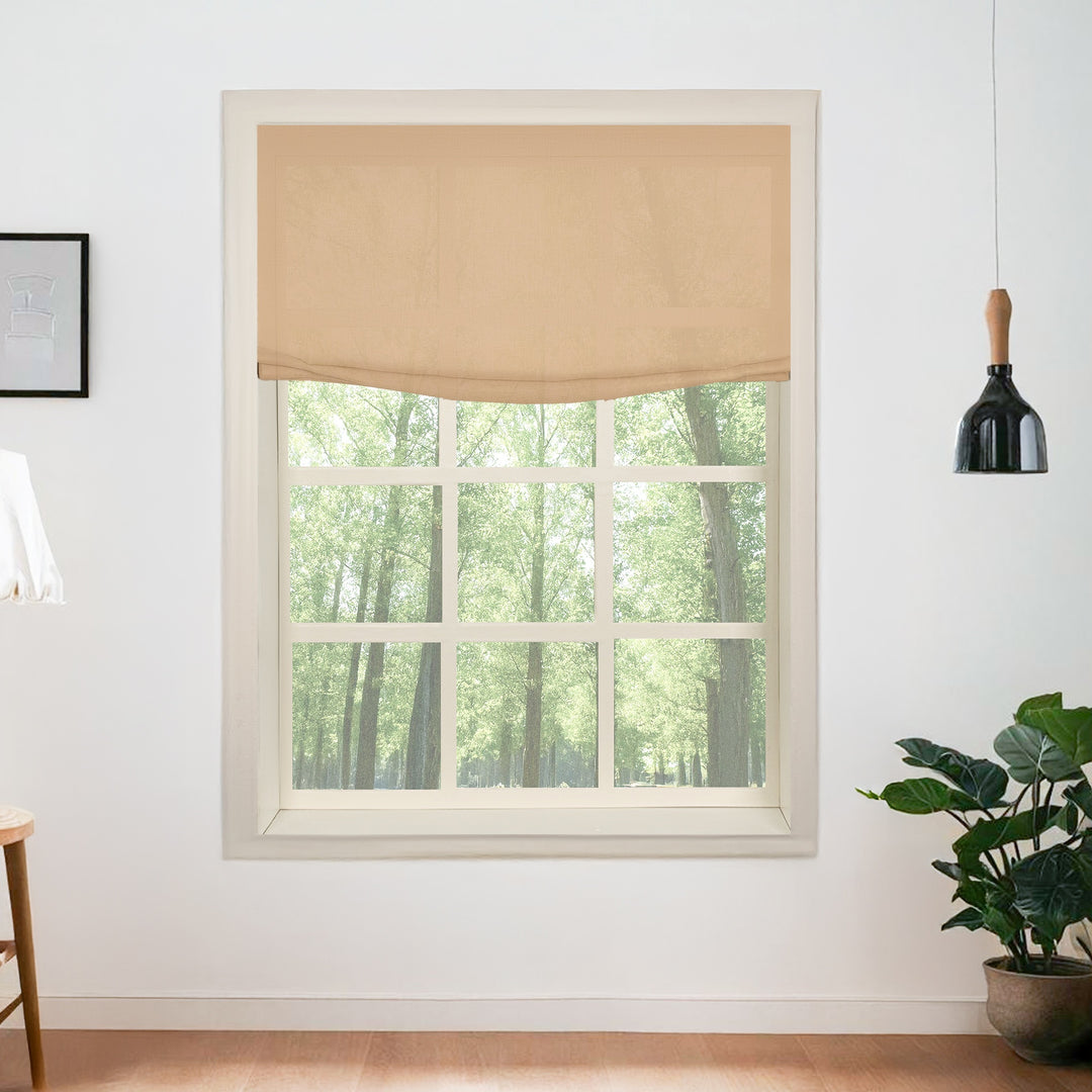 Belgian Flax Linen Roman Shades & Blinds | Relaxed