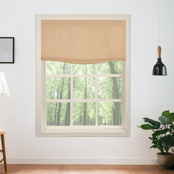 Belgian Flax Linen Roman Shades & Blinds | Relaxed