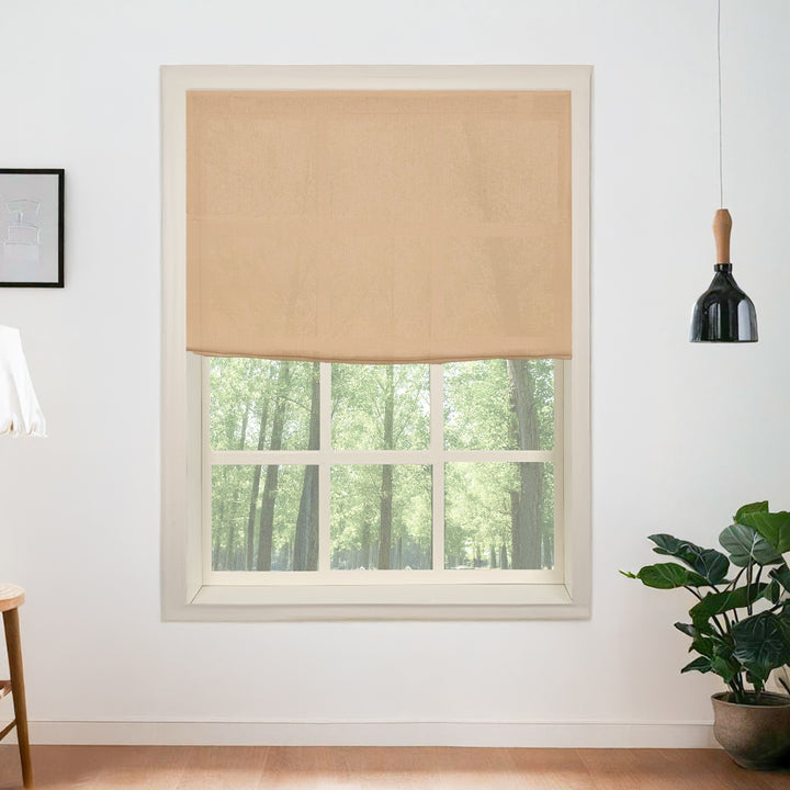 Belgian Flax Linen Roman Shades & Blinds | Flat Fold