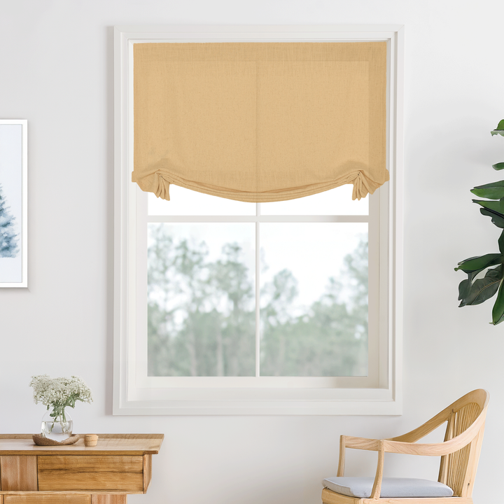 Belgian Flax Linen Roman Shades & Blinds | Swag