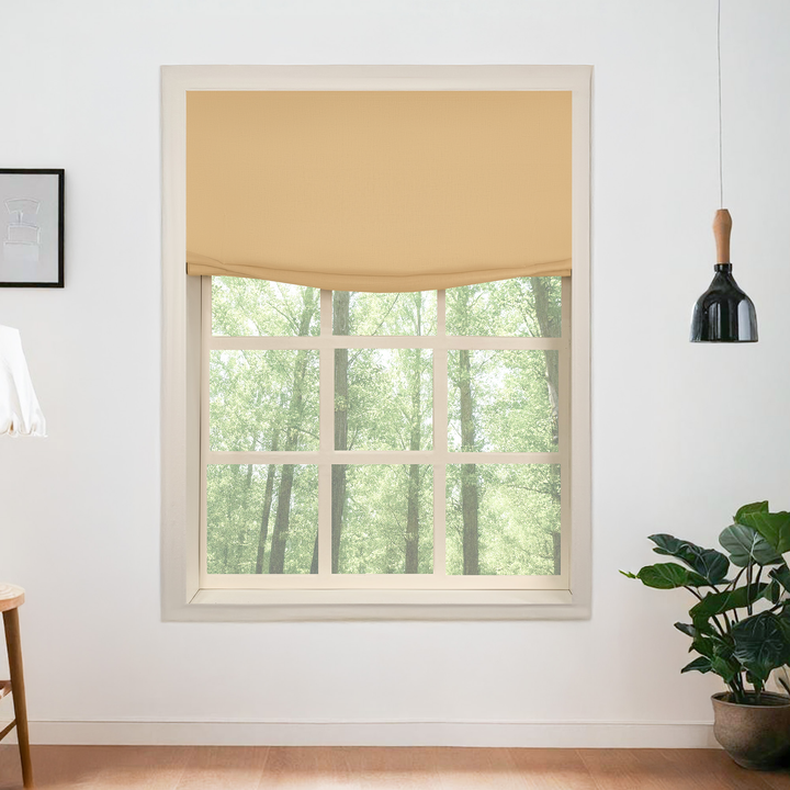 Belgian Flax Linen Roman Shades & Blinds | Relaxed