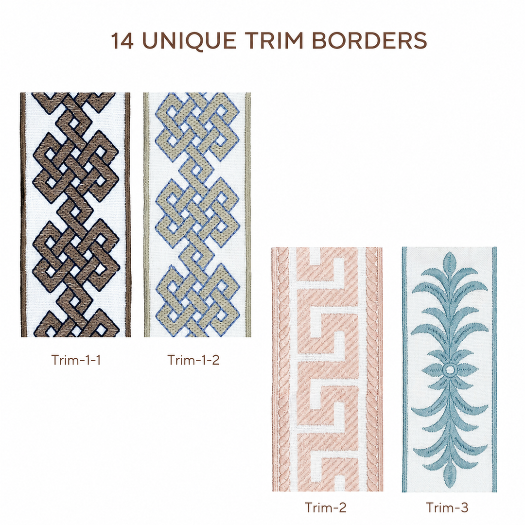 Custom Roman Shade & Blinds with Trim Border