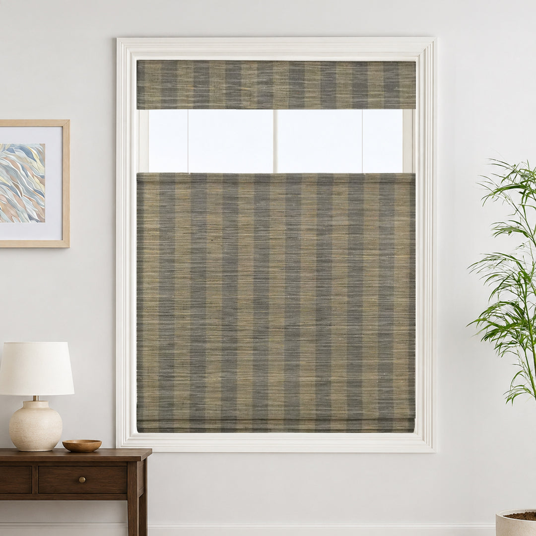 Reed Stripe Bamboo Blinds & Shades | Top Down Bottom Up - Wooden Headrail