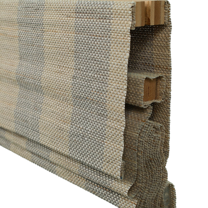 Reed Stripe Bamboo Blinds & Shades | Top Down Bottom Up - Wooden Headrail