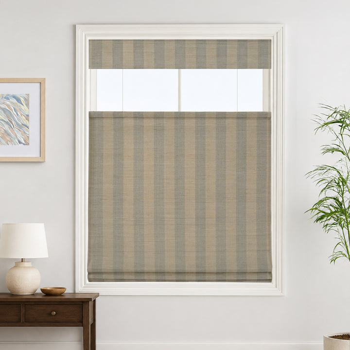 Reed Stripe Bamboo Blinds & Shades | Top Down Bottom Up - Wooden Headrail