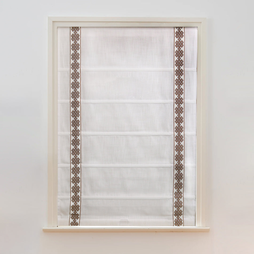 Custom Roman Shade & Blinds with Trim Border