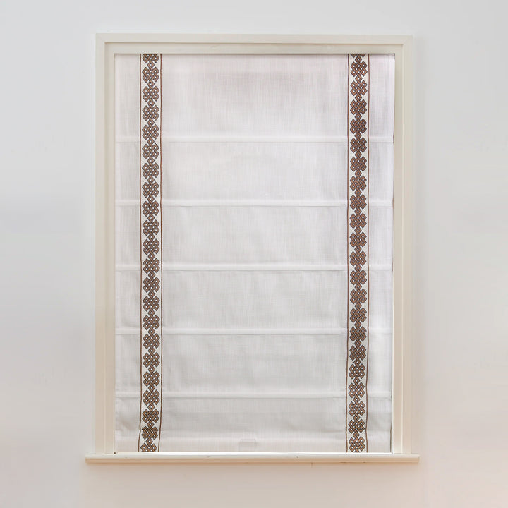 Custom Roman Shade & Blinds with Trim Border
