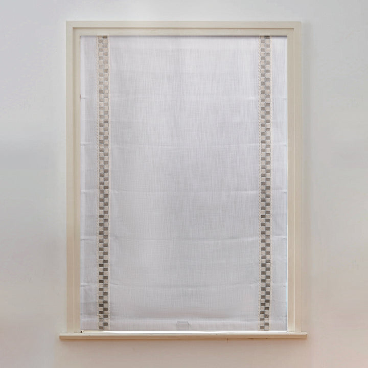 Custom Roman Shade & Blinds with Trim Border