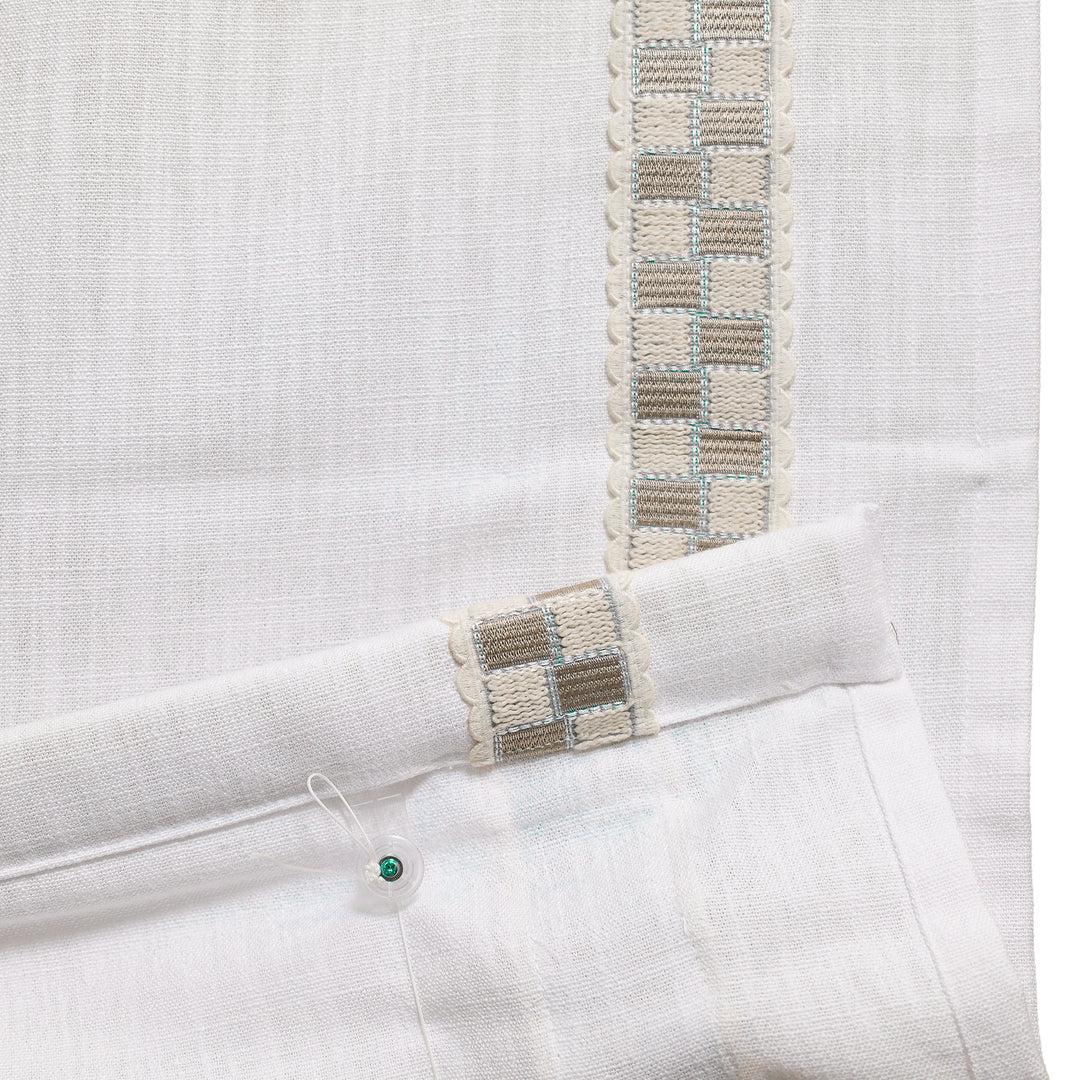 Custom Roman Shade & Blinds with Trim Border