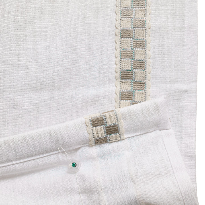 Custom Roman Shade & Blinds with Trim Border