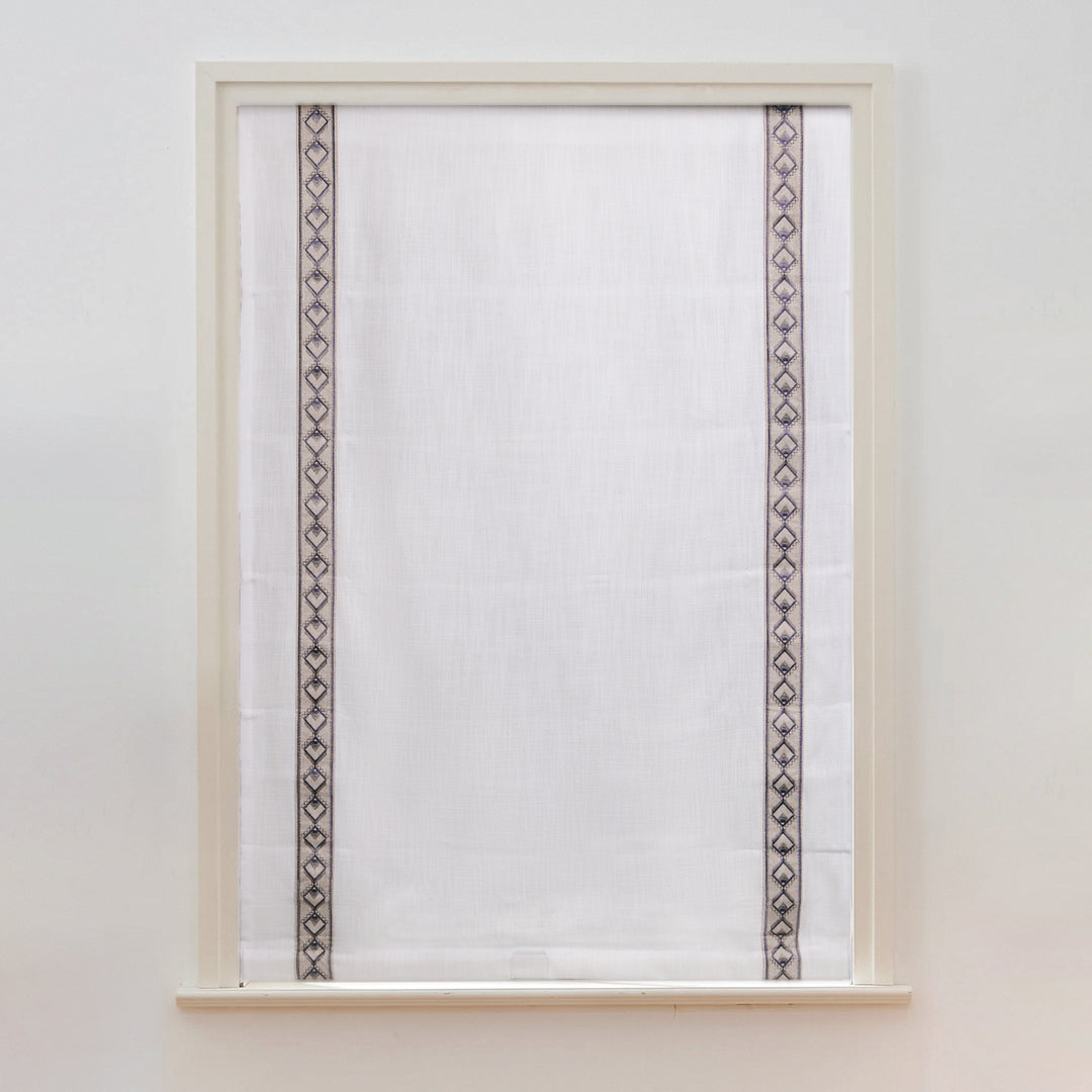 Custom Roman Shade & Blinds with Trim Border