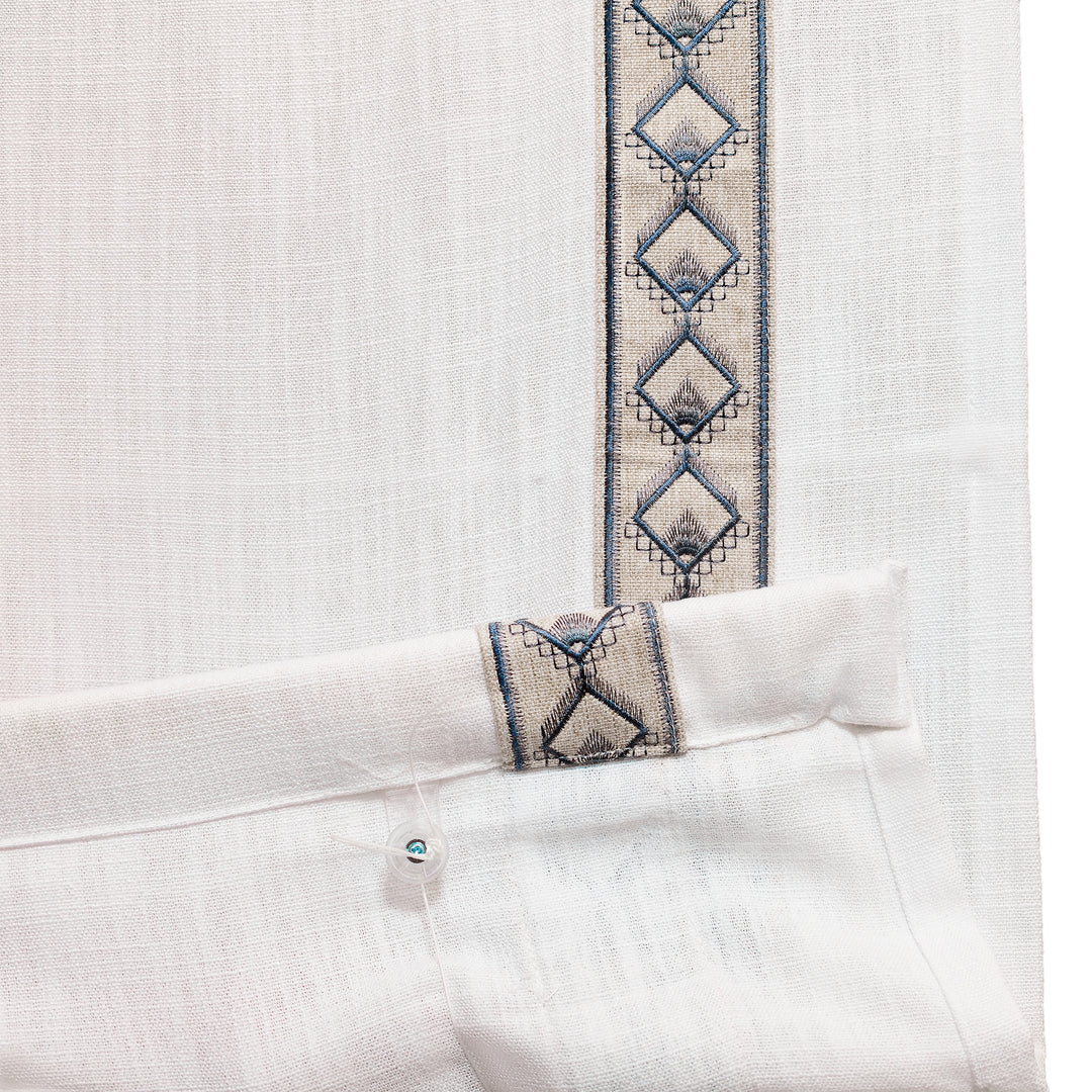 Custom Roman Shade & Blinds with Trim Border