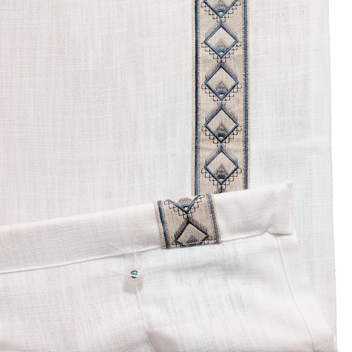 Custom Roman Shade & Blinds with Trim Border
