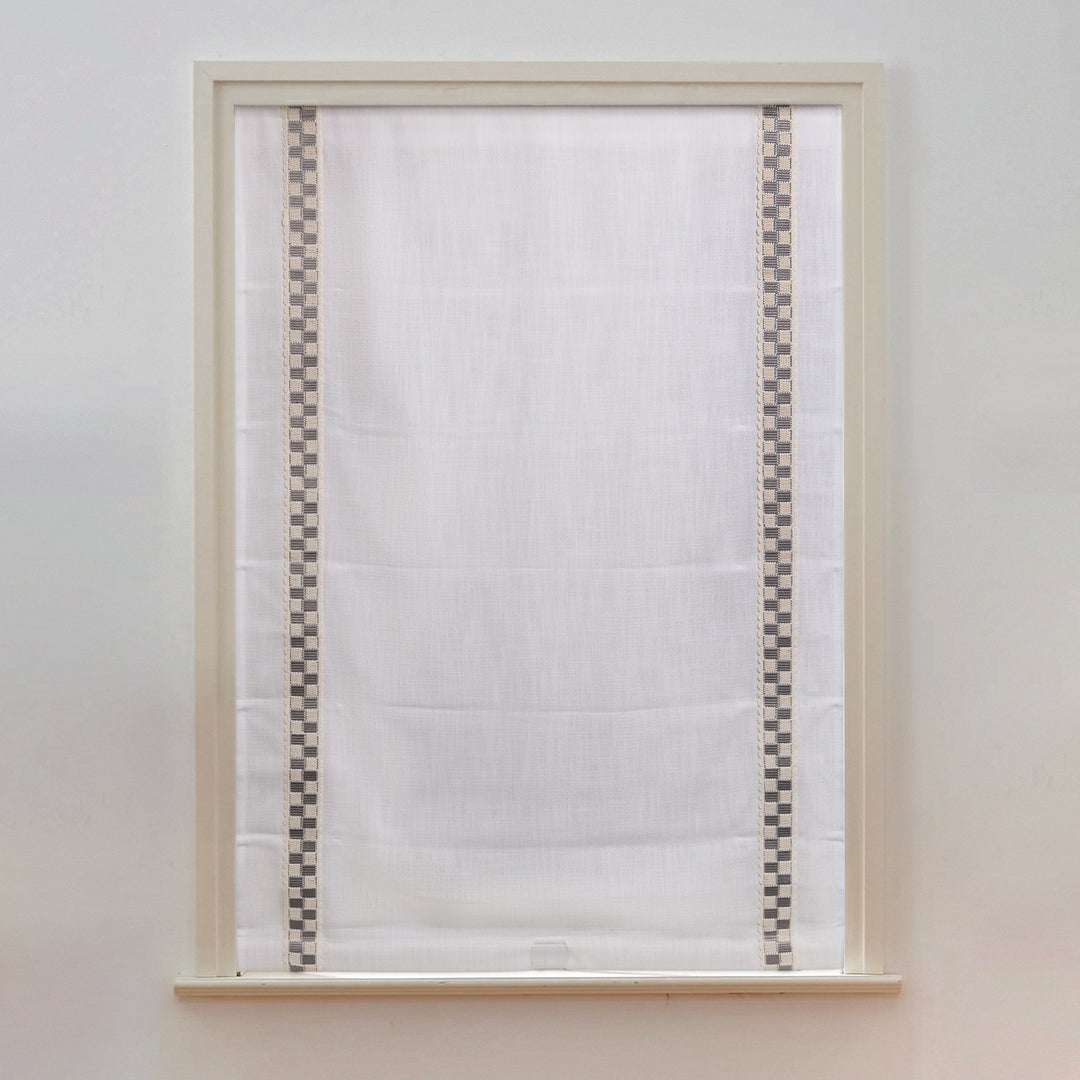 Custom Roman Shade & Blinds with Trim Border