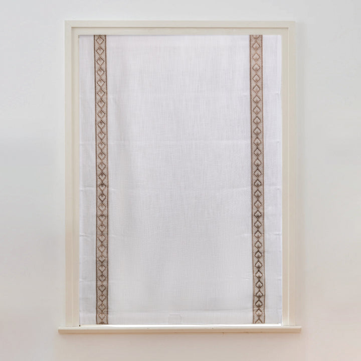 Custom Roman Shade & Blinds with Trim Border