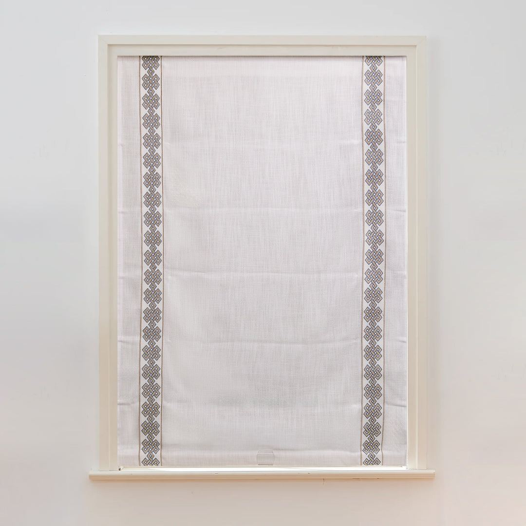 Custom Roman Shade & Blinds with Trim Border