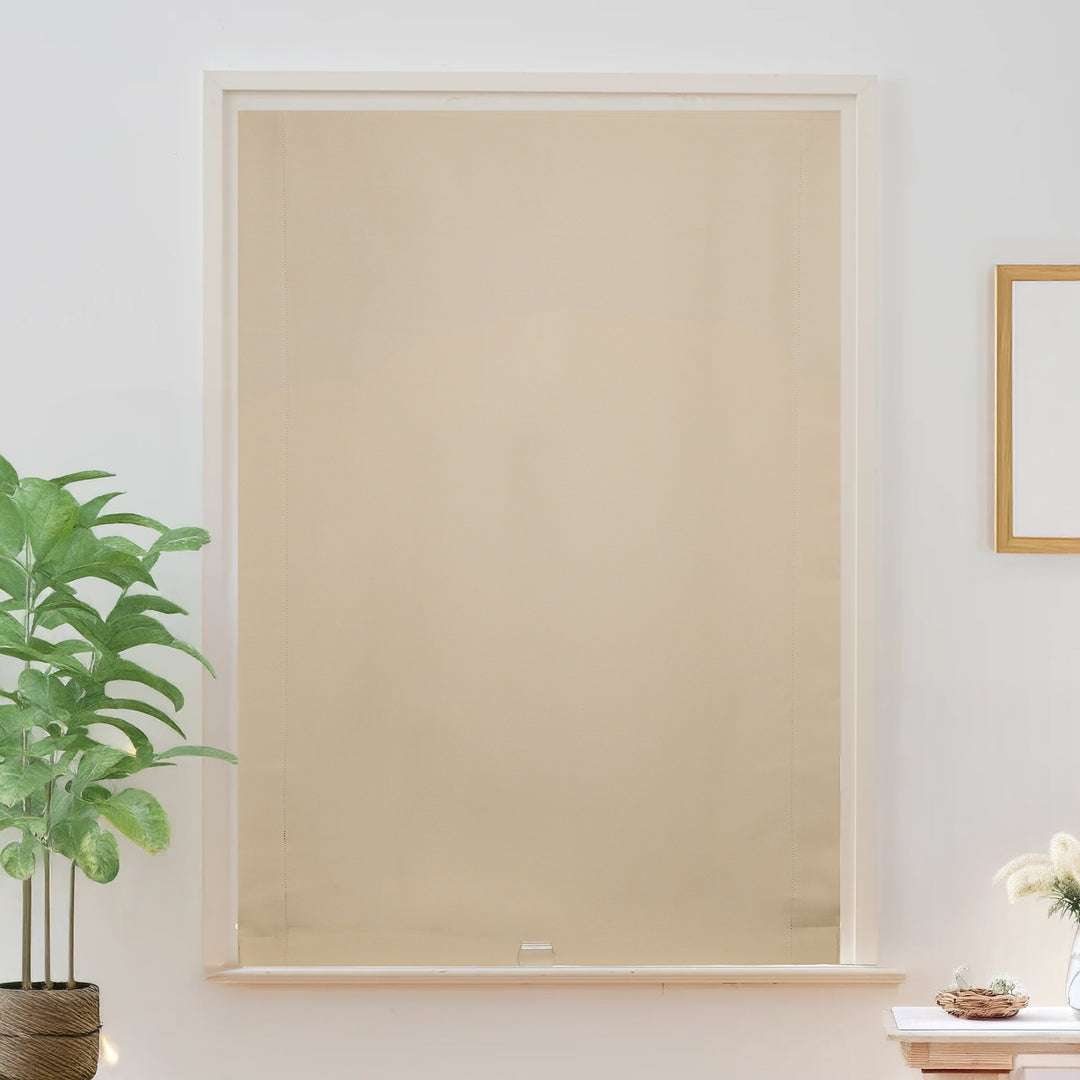 Vista Cotton Physical Blackout Roman Shades & Blinds | Relaxed