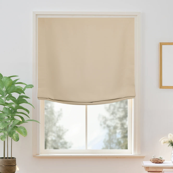 Vista Cotton Physical Blackout Roman Shades & Blinds | Relaxed