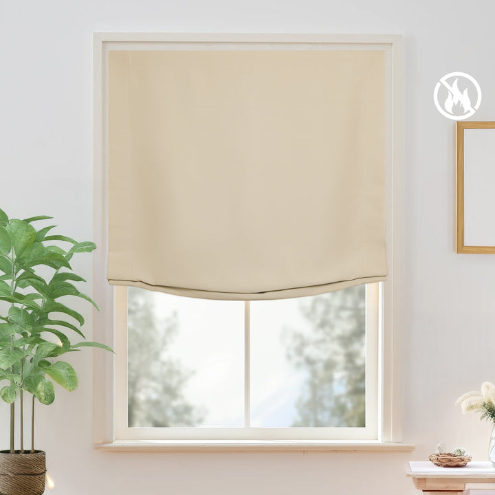 Vista Cotton Physical Blackout Roman Shades & Blinds | Relaxed