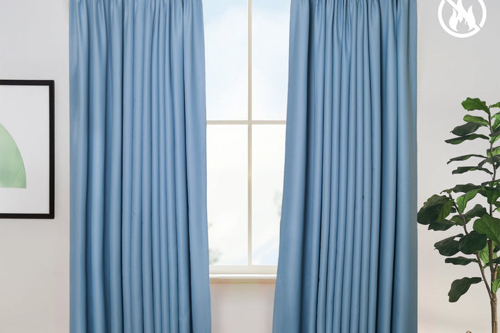 Vista Cotton Blend Physical Blackout Curtains Pleated