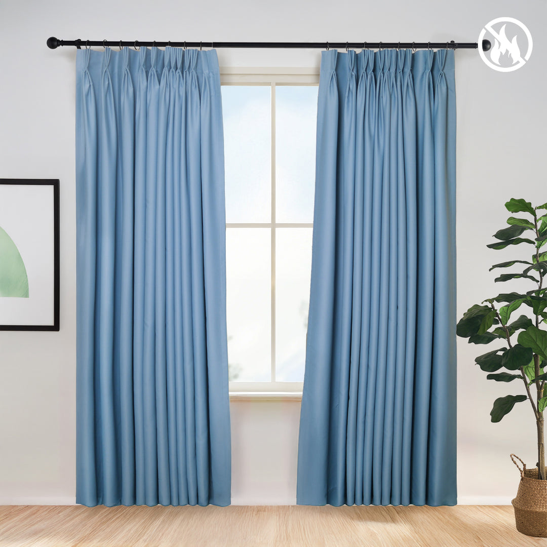 Vista Cotton Blend Physical Blackout Curtains Pleated