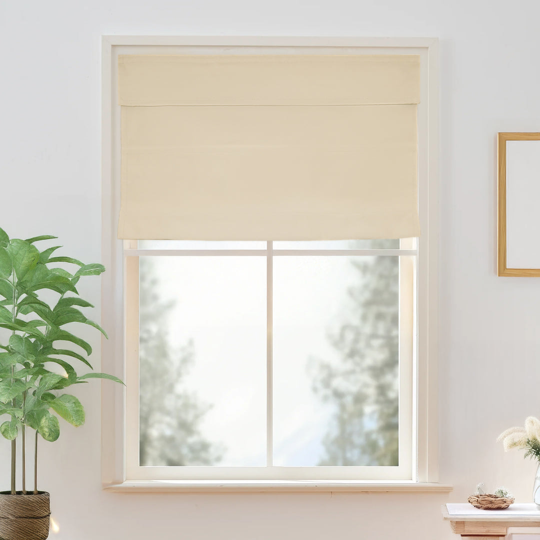 Vista Cotton Physical Blackout Roman Shades & Blinds | Top Down Bottom Up