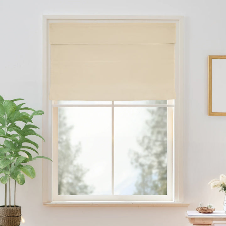 Vista Cotton Physical Blackout Roman Shades & Blinds | Top Down Bottom Up