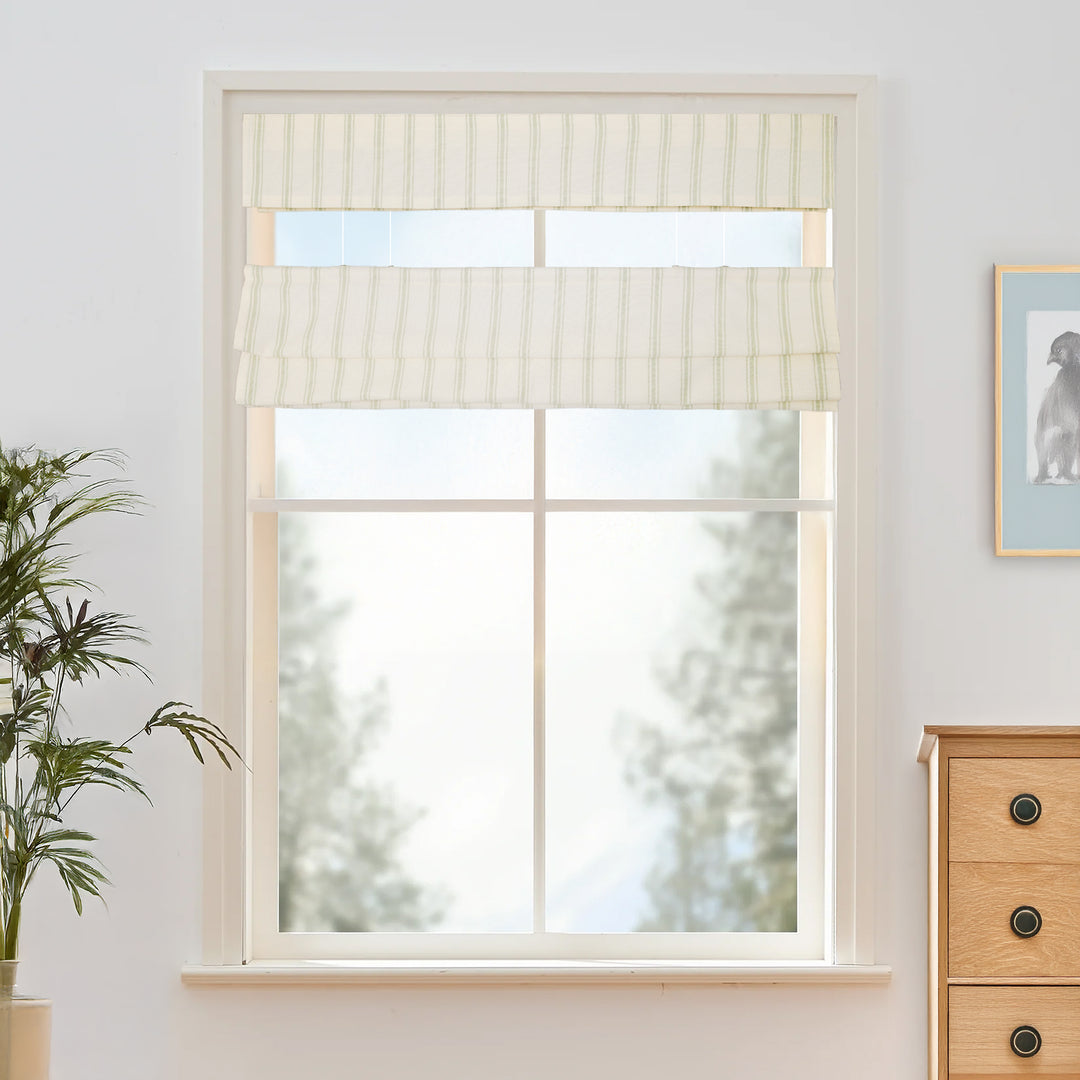Loxley Yarn-Dyed Cotton Roman Shades & Blinds | Top Down Bottom Up