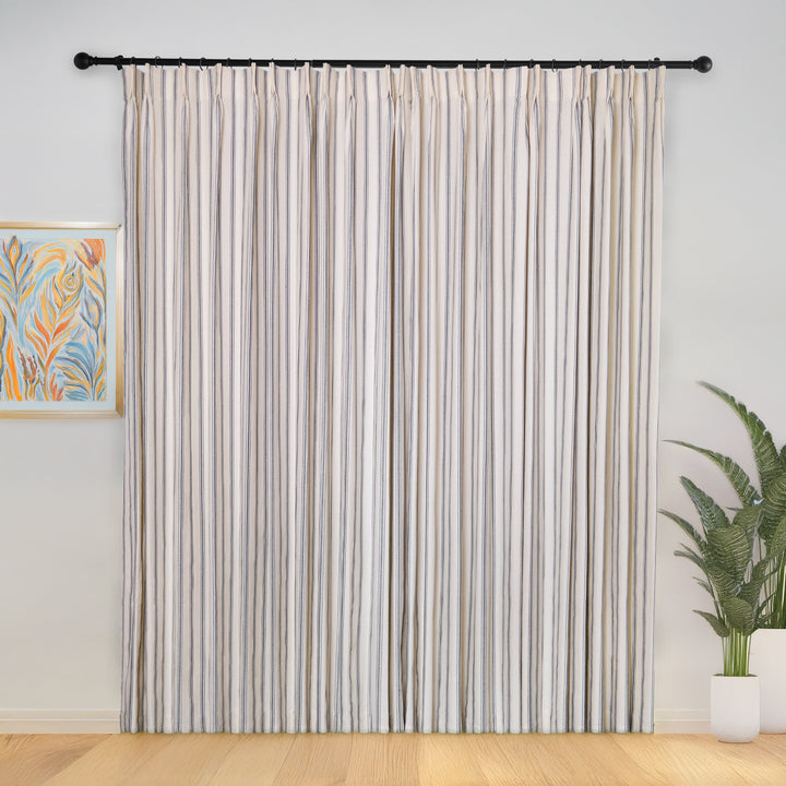 Loxley Yarn-Dyed Cotton Curtains & Drapes Pleated