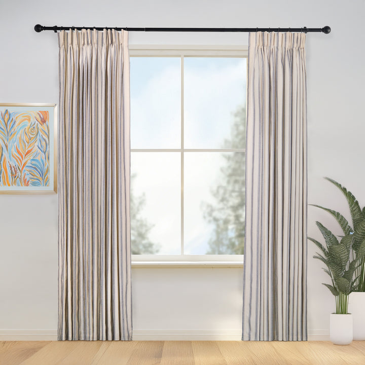 Loxley Yarn-Dyed Cotton Curtains & Drapes Pleated