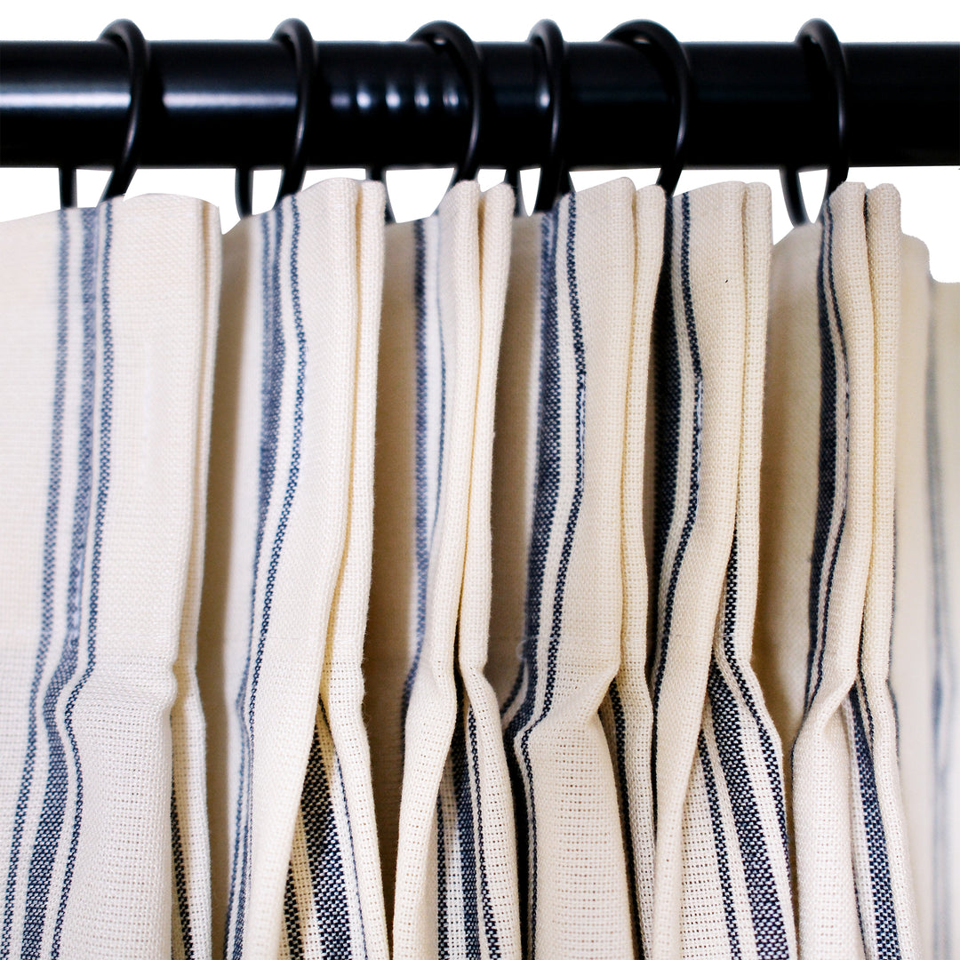 Loxley Yarn-Dyed Cotton Curtains & Drapes Pleated
