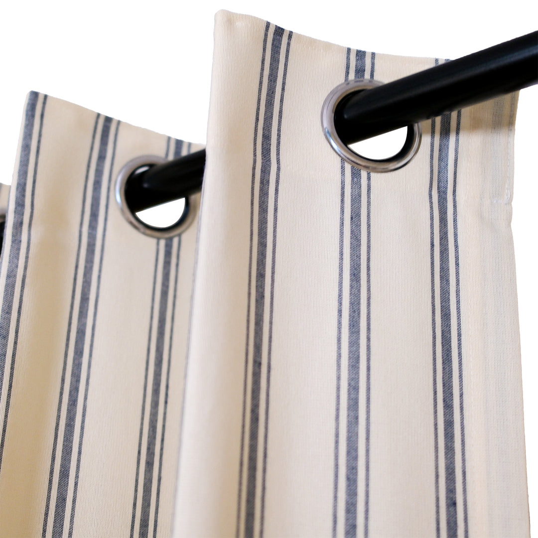 Loxley Yarn-Dyed Cotton Curtains & Drapes Grommet