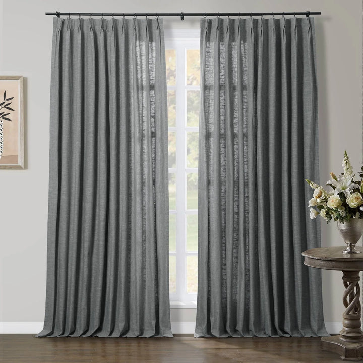 Liz Linen Curtains & Drapes Pleated