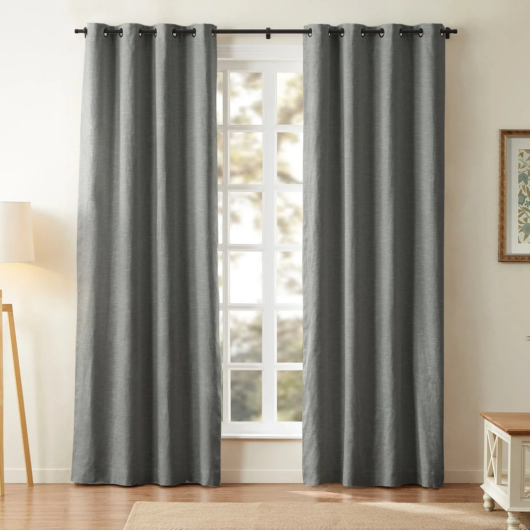 Jenna Linen Curtains & Drapes Grommet