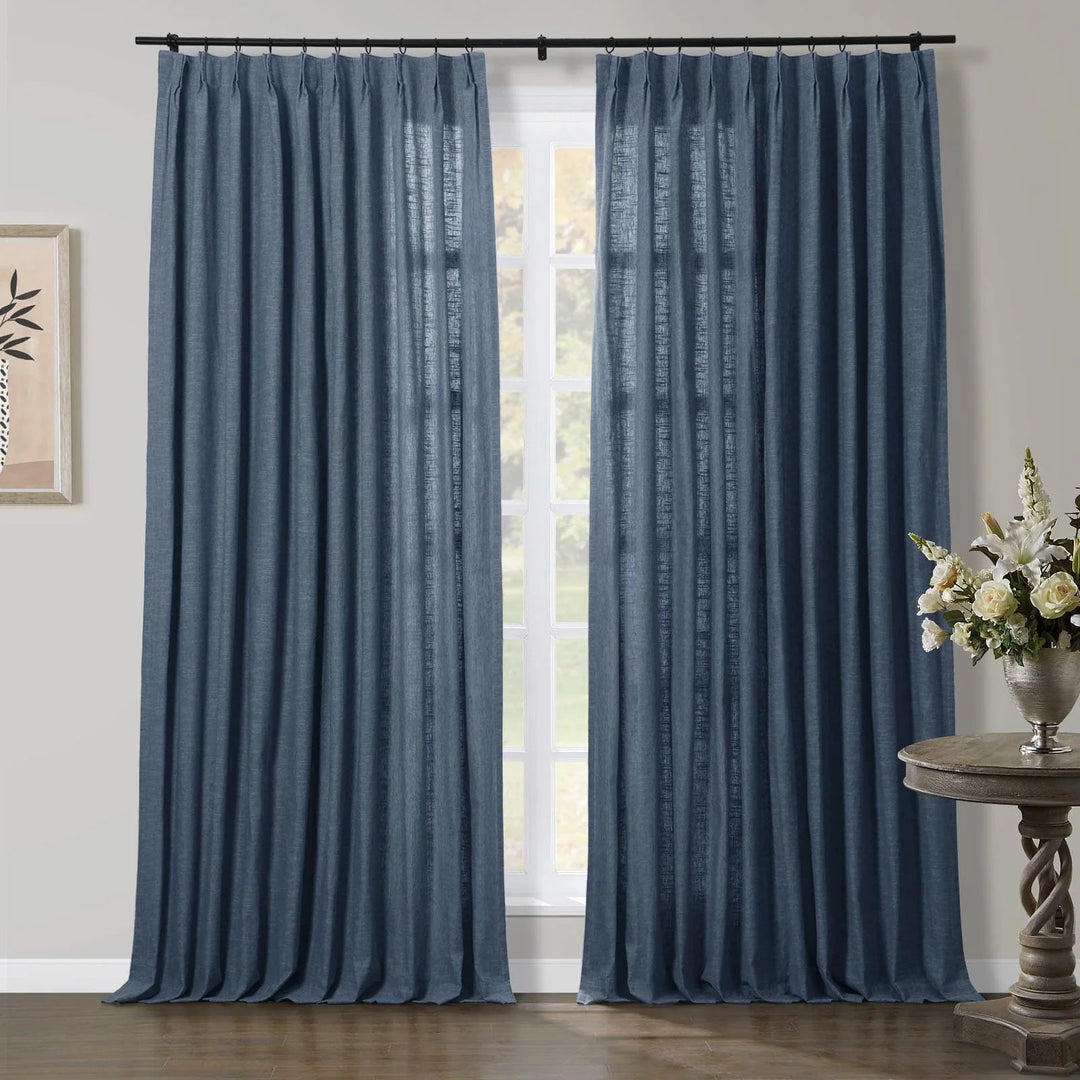 Jenna Linen Curtains & Drapes Pleated