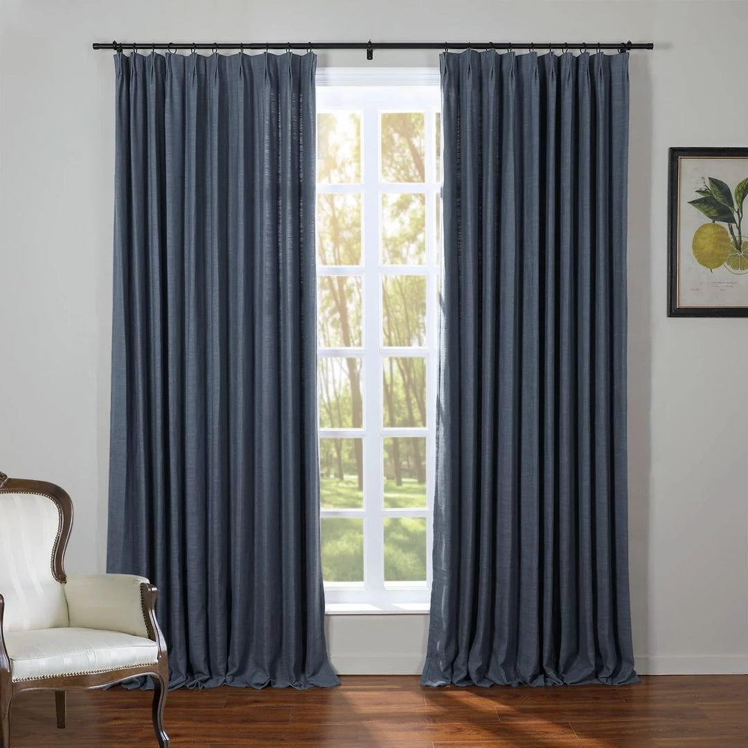 Kelly Flax Linen Curtains & Drapes Pleated