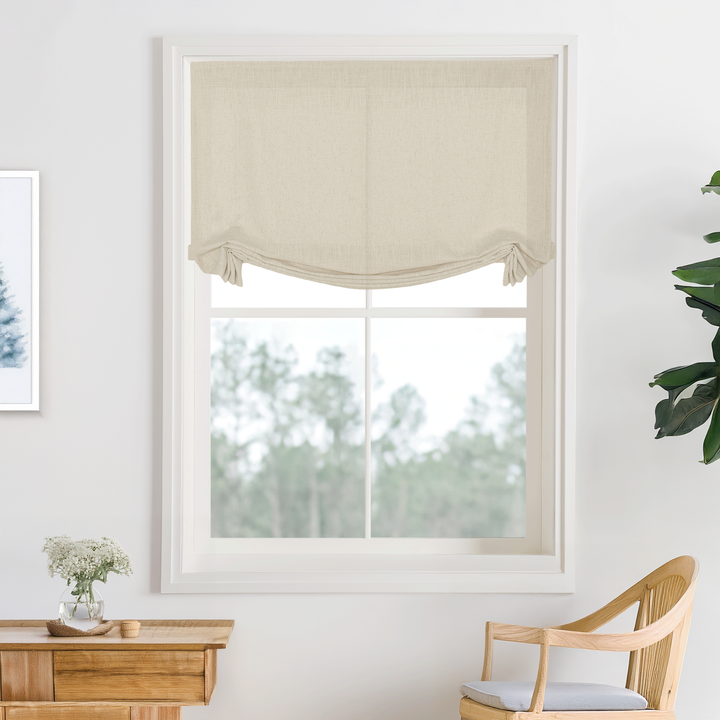 Belgian Flax Linen Roman Shades & Blinds | Swag