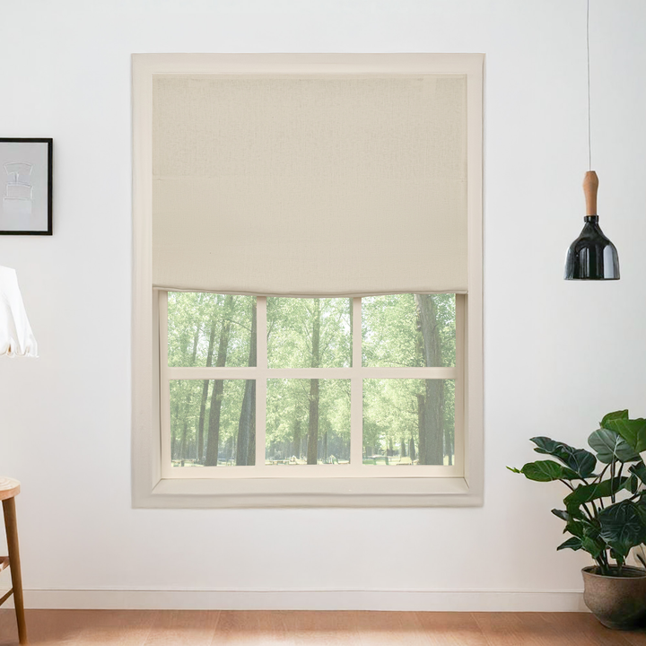 Belgian Flax Linen Roman Shades & Blinds | Flat Fold