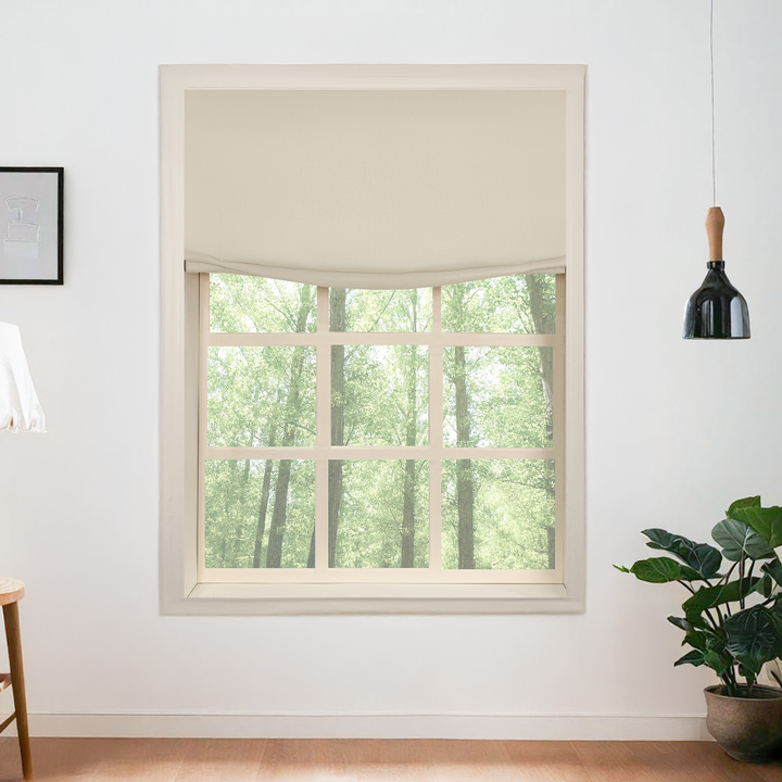 Belgian Flax Linen Roman Shades & Blinds | Relaxed