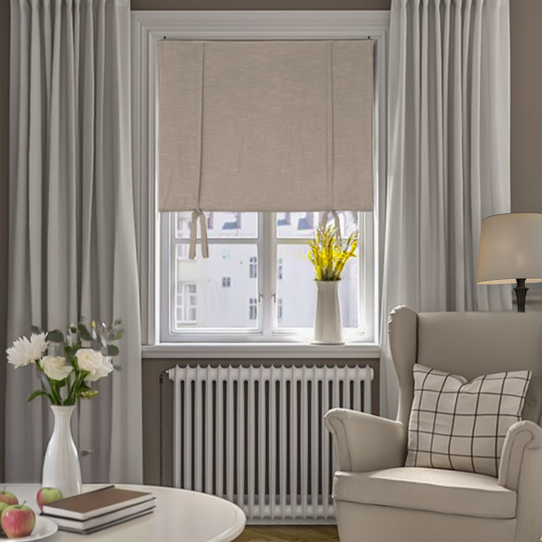 Bella Cotton Roman Shades & Blinds | Tie