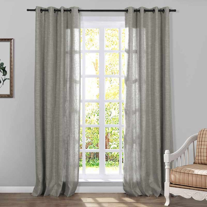 Jenna Linen Curtains & Drapes Grommet