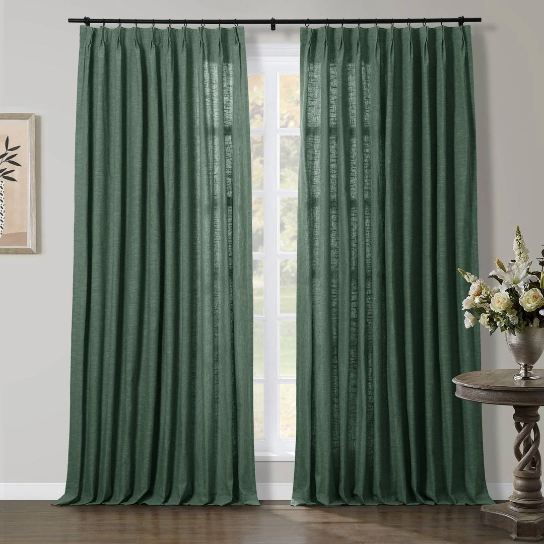 Liz Linen Curtains & Drapes Pleated