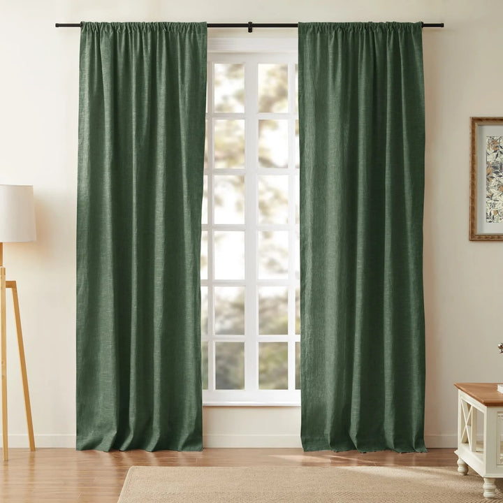 Jenna Linen Curtains & Drapes Soft Top