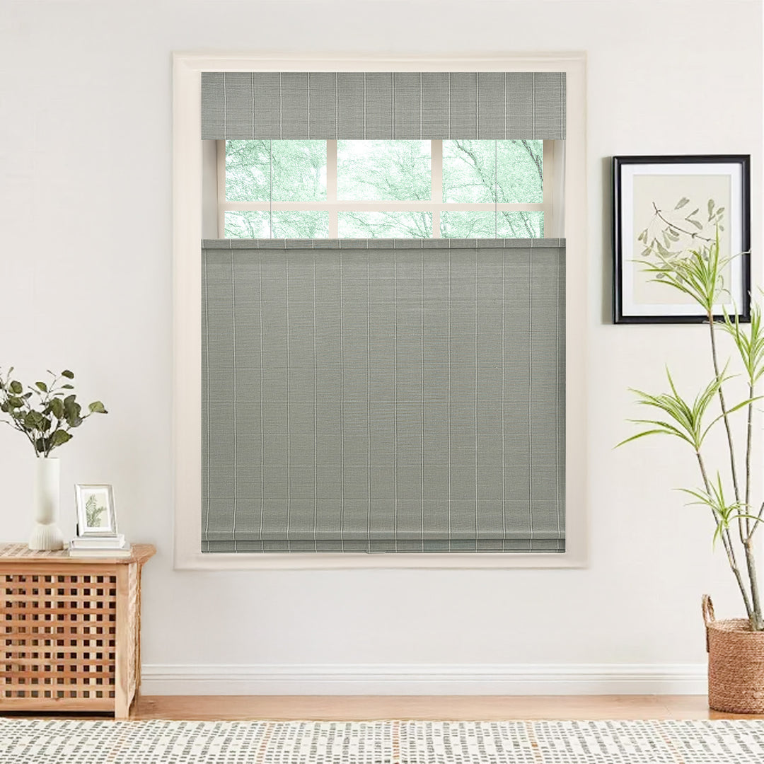 Nomi No-Drill Woven Bamboo Blinds & Shades Top Down Bottom Up | Grayish Blue