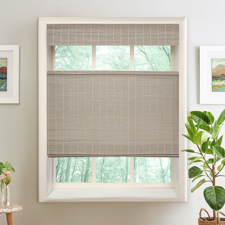 Ivy Woven Bamboo Blinds & Shades Top Down Bottom Up | Mist Gray
